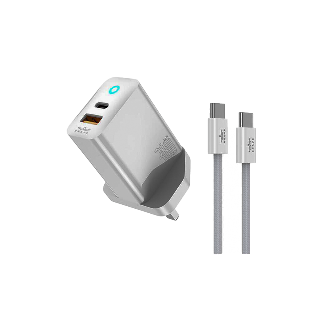 BRAVE- 30W GAN FAST CHARGER SMART WITH CABLE TYBE-C