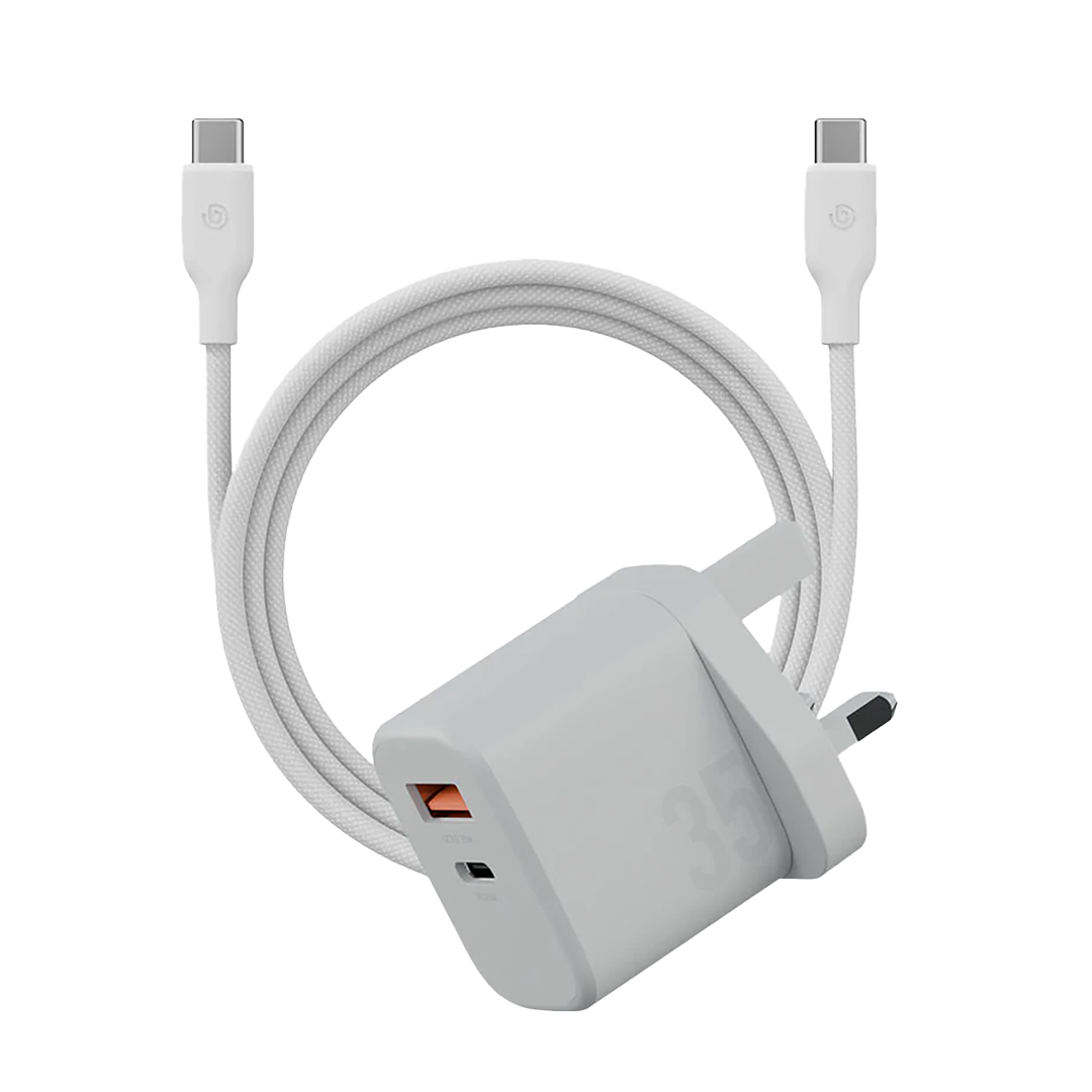 بيزيك - بلك شحن مع كيبل تايب سي TO تايب سي 35واط ابيض