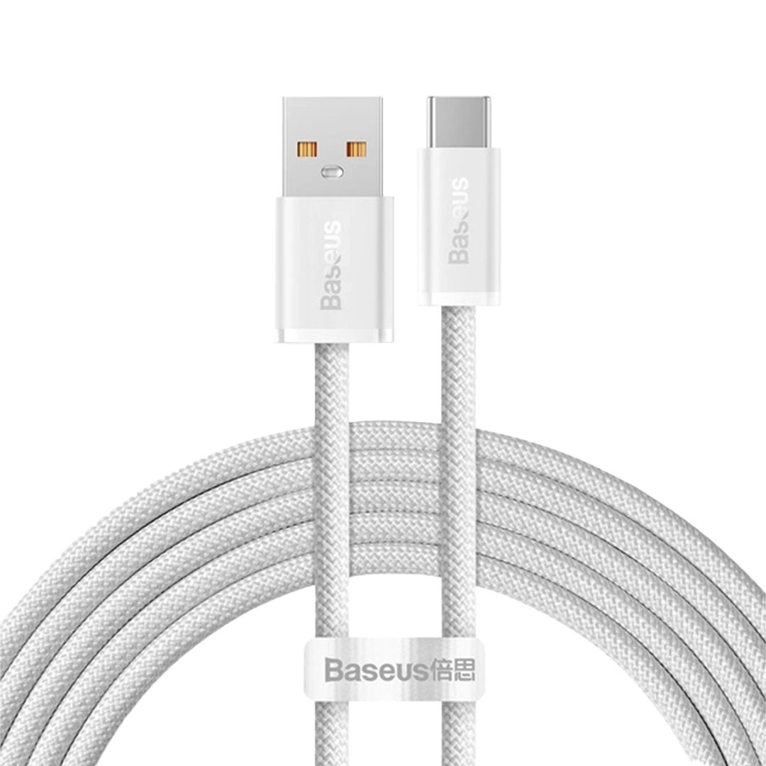 BASEUS-CABLE FAST CHARGING 100W TYPE-C TO TYPE 2M WHITE